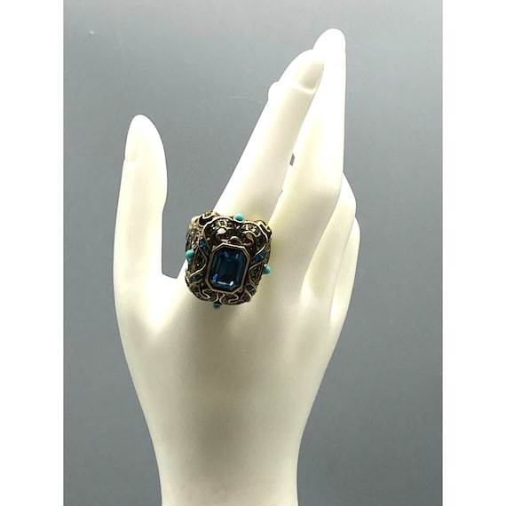 Vintage Heidi Daus Art Deco Statement Ring with S… - image 1