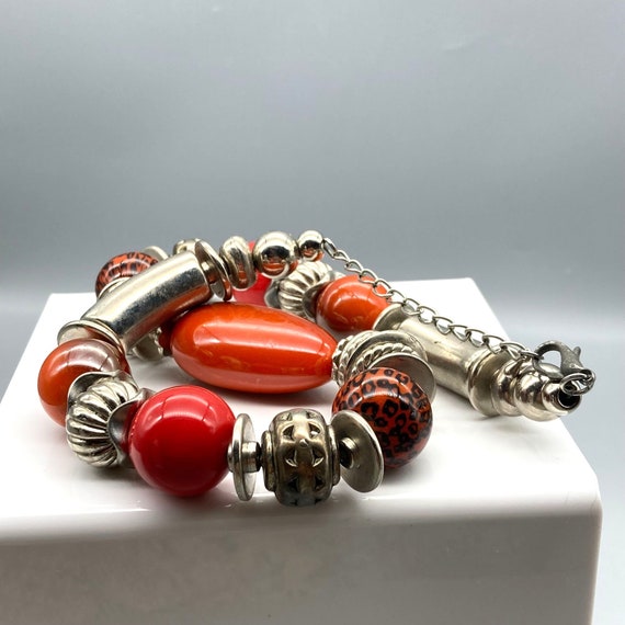 Vintage Dramatic Statement Necklace in Bright Col… - image 4