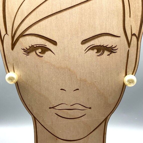 Jumbo Faux Pearl Stud Earrings, Classic Statement Gem