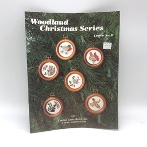 Vintage Kreuzstichmuster, Woodland Christmas Series Leaflet 6, 1978 Carolina, Winter Holiday