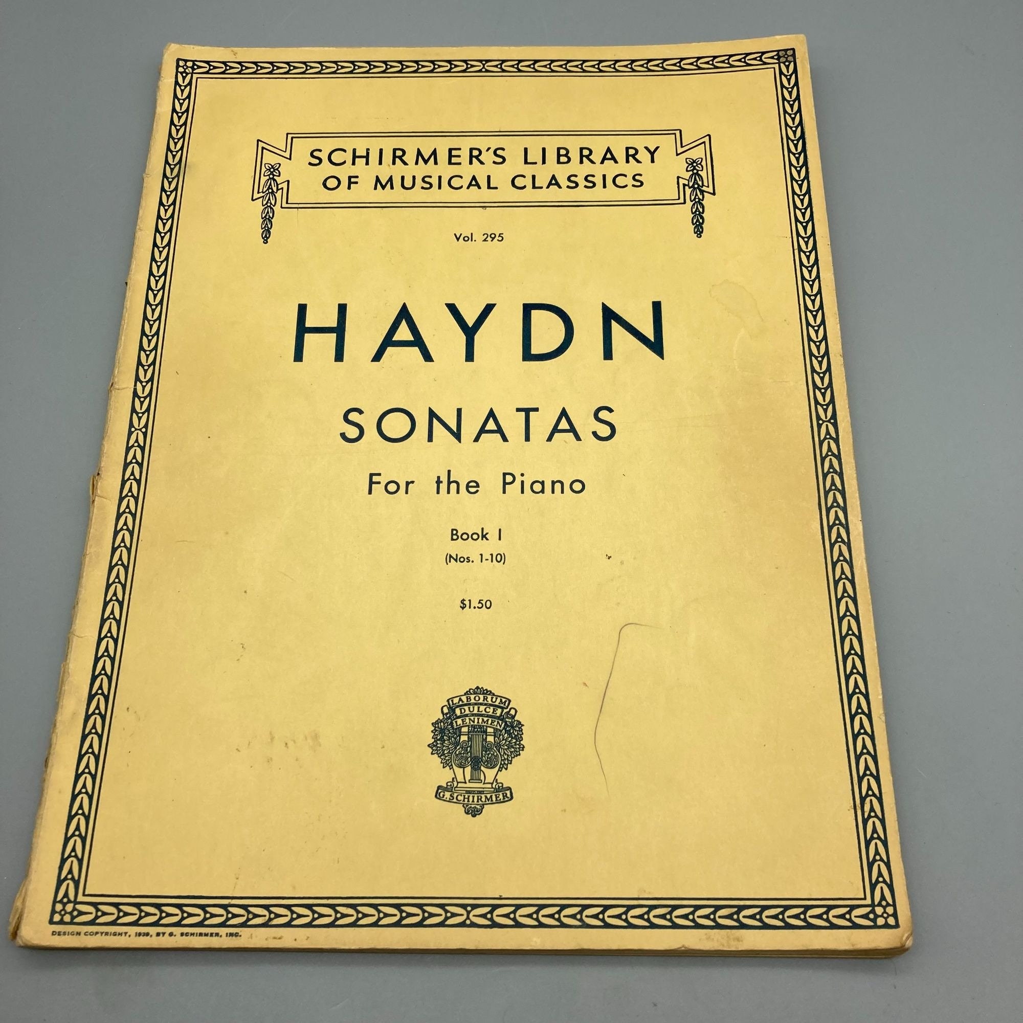 Vintage Sheet Music, Haydn Sonatas for the Piano, Schirmer's Library of Musical Classics Vol 295, Schirmer 1894 Book I