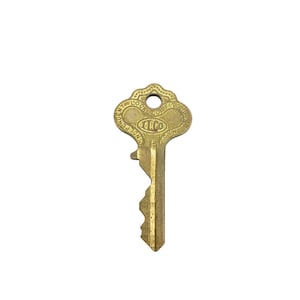 Chiave vintage in ottone ILCO con design intricato GKX 00582, serratura indipendente