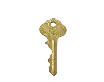 Chiave vintage in ottone ILCO con design intricato GKX 00582, serratura indipendente