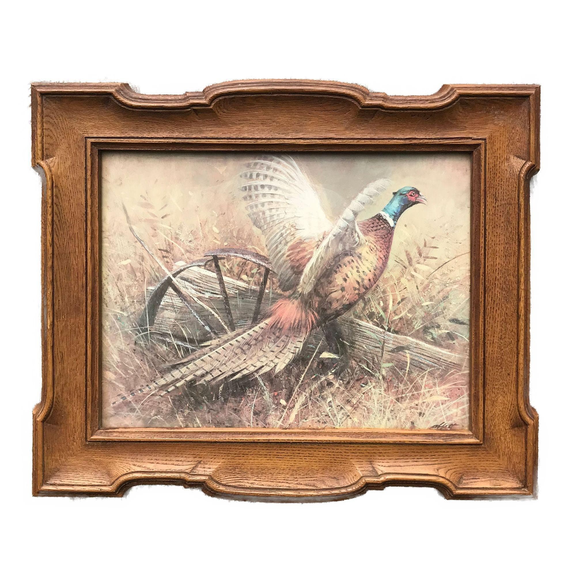 Robert K. Abbett Pheasant Hunting Wagon Wheel Home Interiors