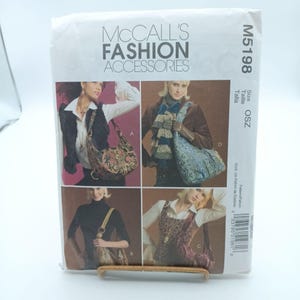 McCalls Hobo Bag Fashion Accessories Sewing Pattern M5198 OSZ 2006