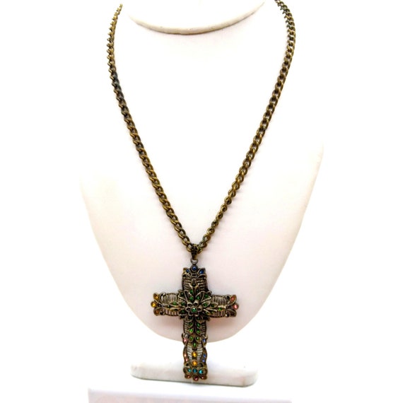 Little Nemo Ornate Cross Pendant Necklace, Vintag… - image 2