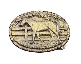 Pinto Horse Association Solid Brass Vintage Belt Buckle by 