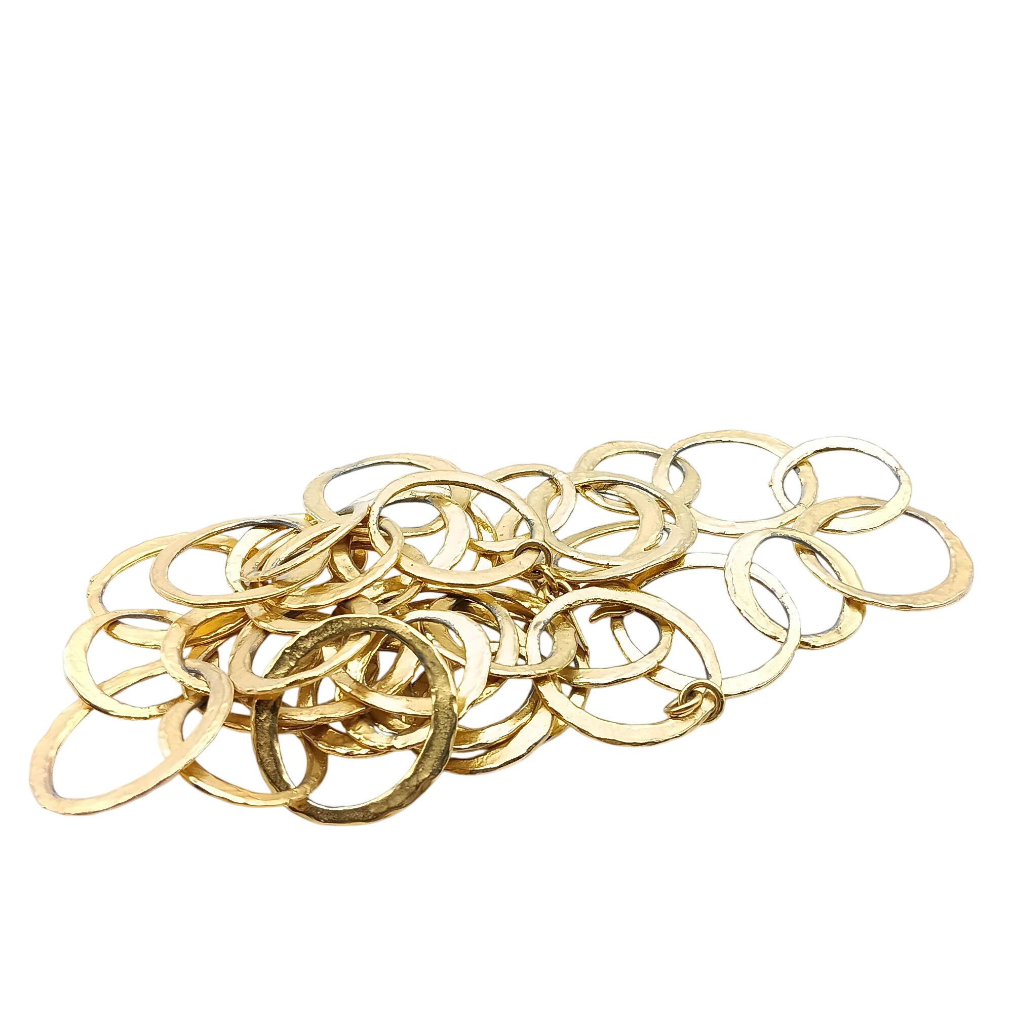 Vintage KJL Circle Link Chain Belt or Necklace With Gold 