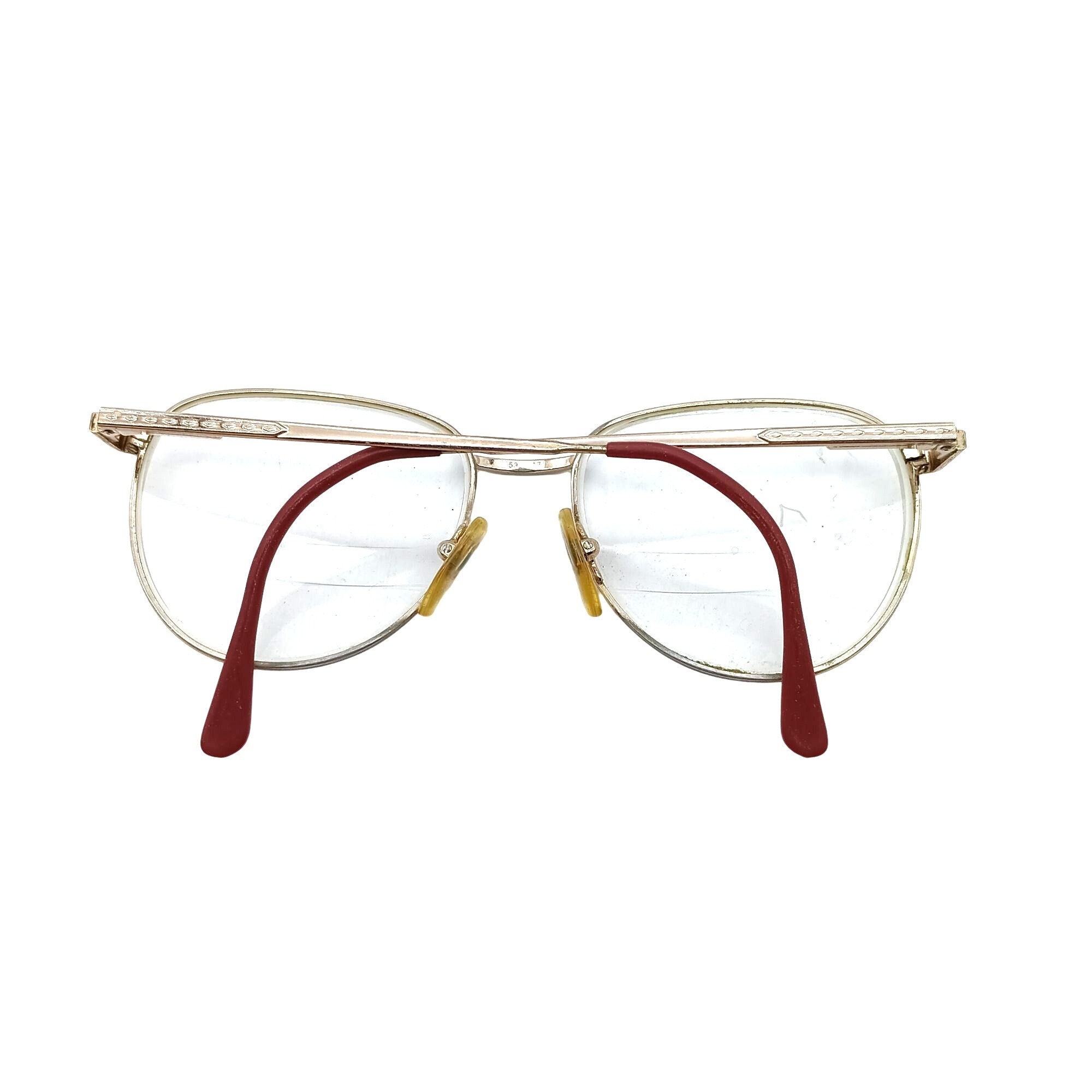 Vintage L'amy Eyeglasses Frames Designer Red Wire Rim Venice