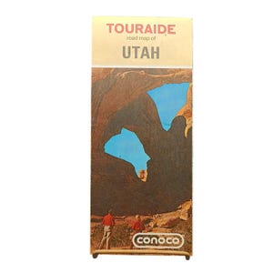 Vintage 1960er Jahre Conoco Touraide Straßenkarte von Utah