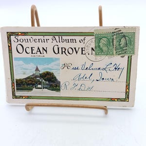 Antike Souvenir Postkarten Mappe, Asbury Park Ocean Grove New Jersey 1910s Ephemera Reiseandenken