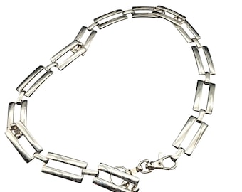 Chicos Hammered Silvertone Link Belt - Etsy display picture 1