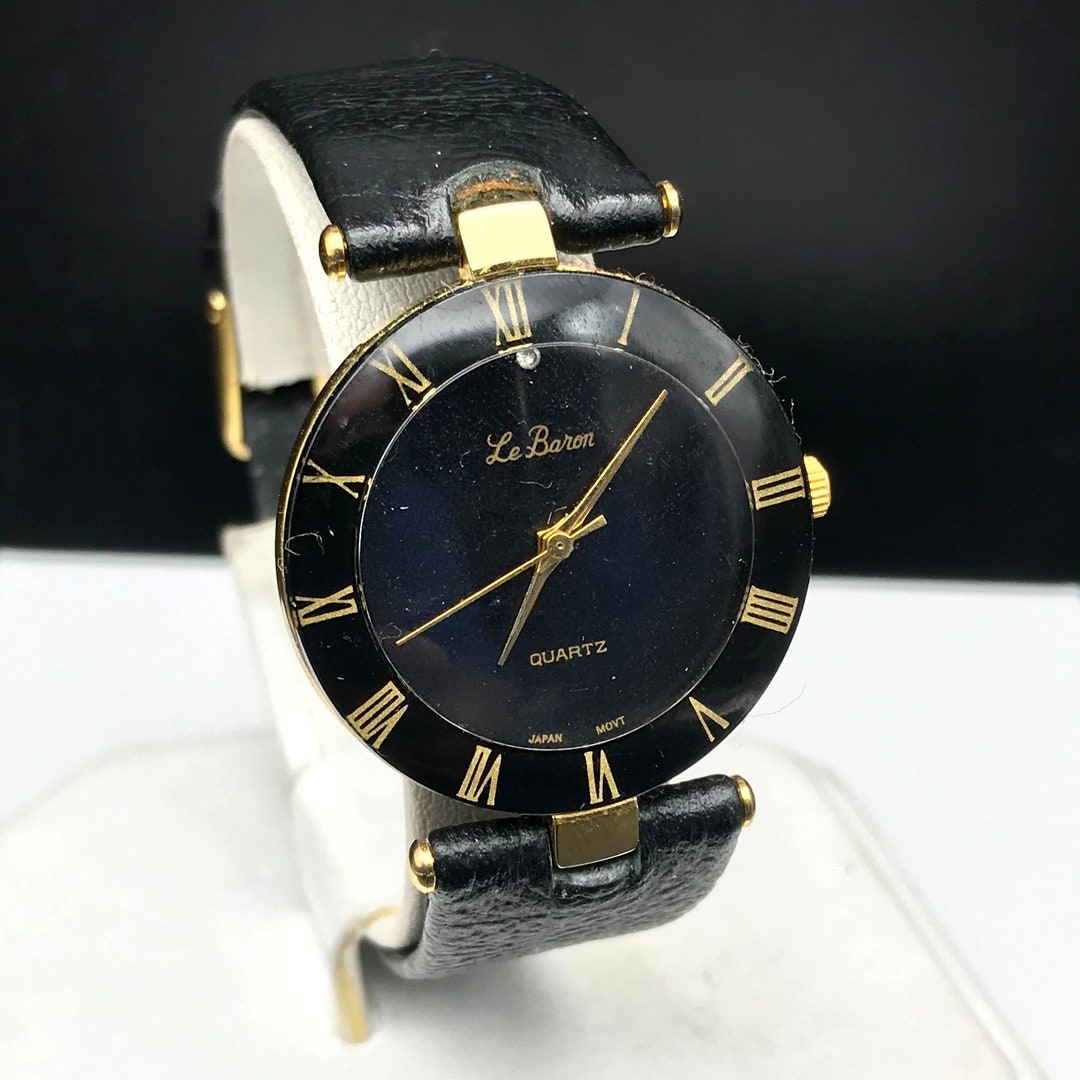 Le Baron Ladies Vintage Quartz Dress Watch Genuine Leather Etsy
