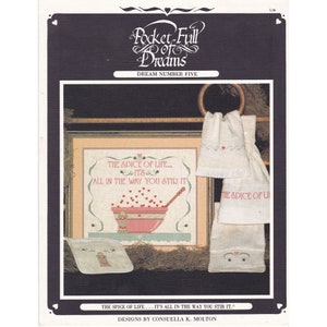 Vintage Cross Stitch Patterns, Pocket Full of Dreams by Consuella Molton, Dream Number Five, Spice of Life, Needlework Booklet 1986