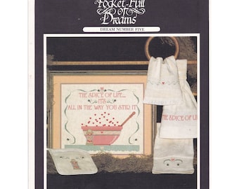 Vintage Cross Stitch Patterns, Pocket Full of Dreams door Consuella Molton, Dream Number Five, Spice of Life, Handwerkboekje 1986