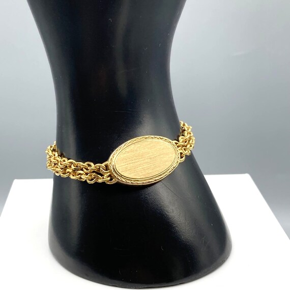 Vintage Speidel Double Strand Bracelet Gold Tone Chain With