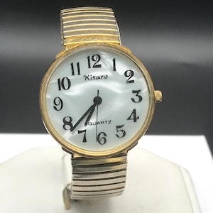 Kitaro Uhr Gold Toned Quartz Damen Neue Batterie