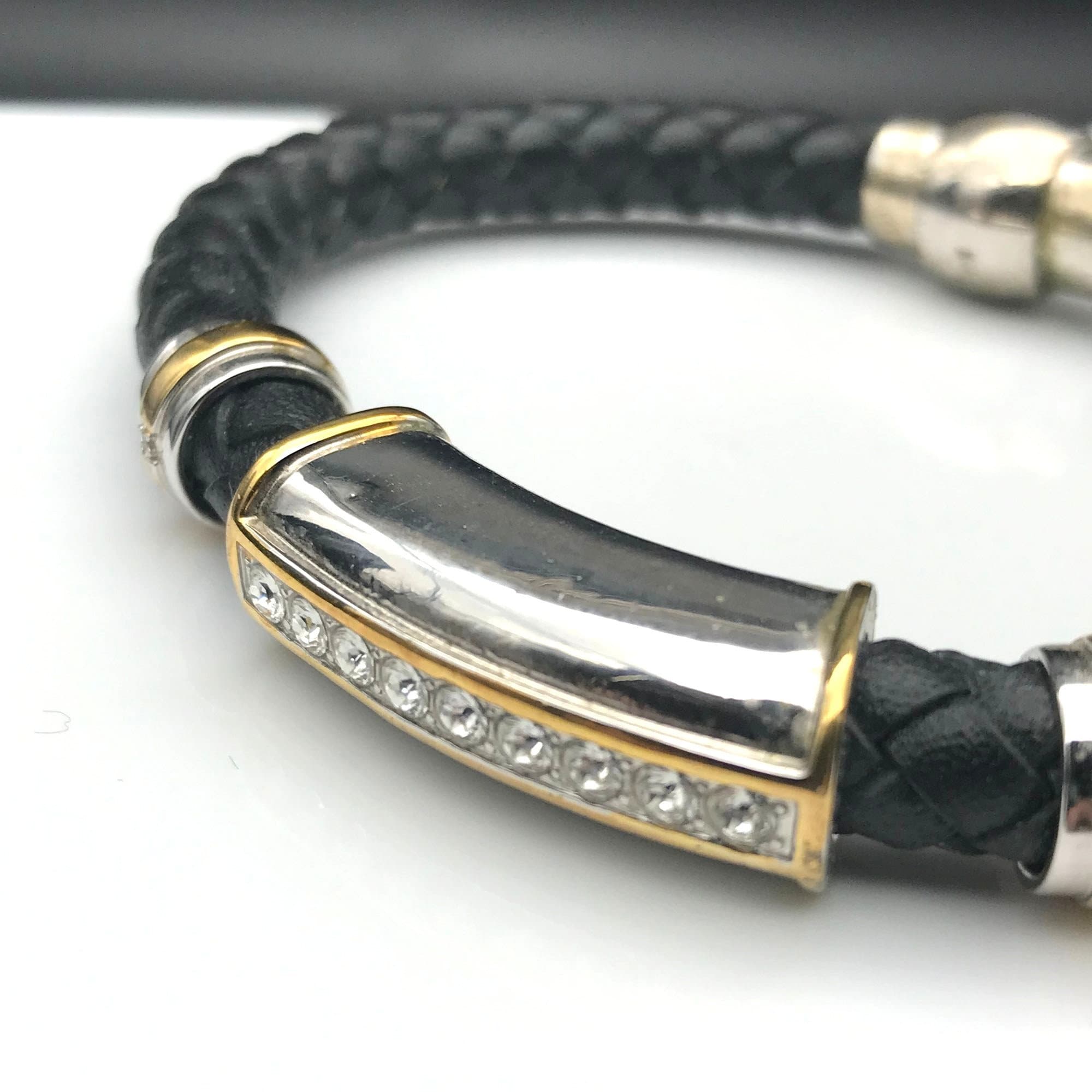 Danbury Mint Woven Leather Bracelet