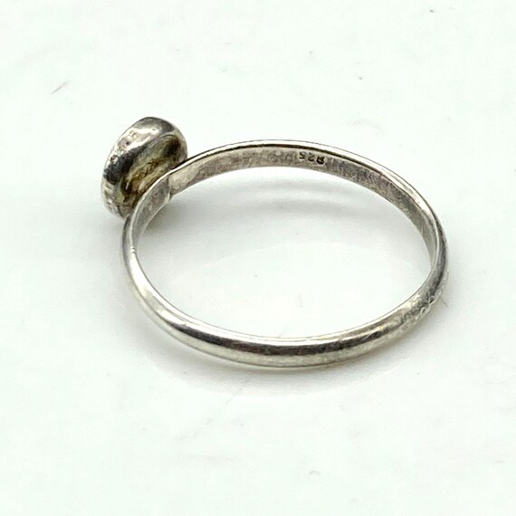 Vintage Glowing Heart Stackable Ring, Sterling Si… - image 2