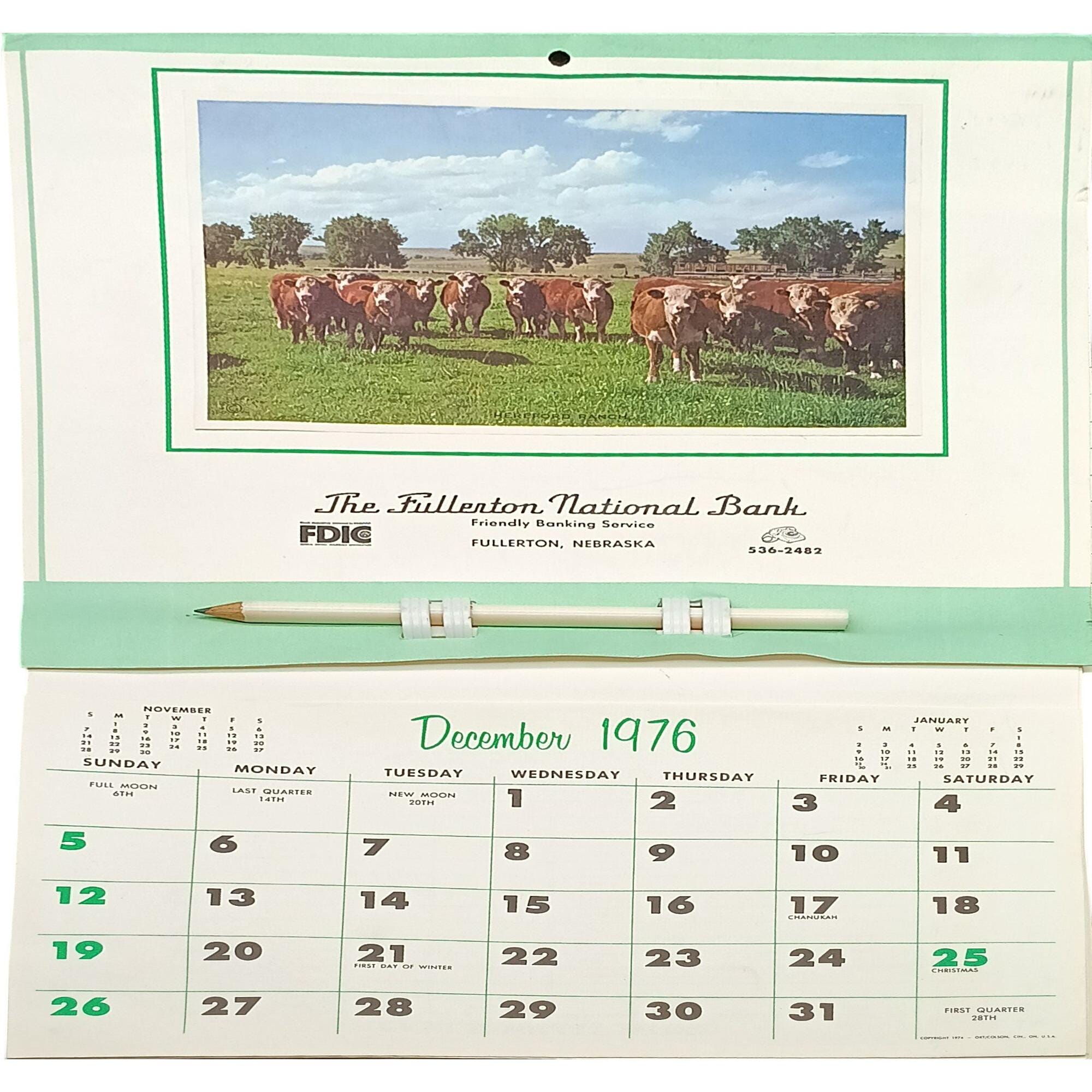 Vintage Bank Calendar - Etsy