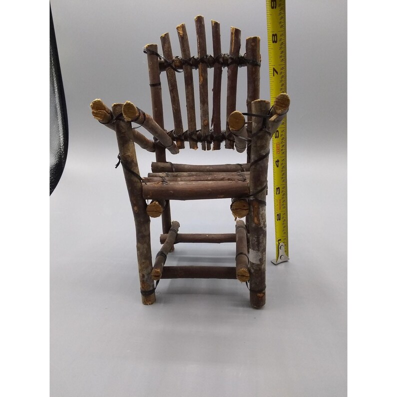 Miniature Twig Adirondack Chair Doll Furniture Plant Stand Etsy