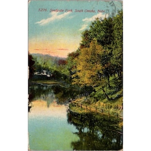 Carte postale vintage 1908 Syndicate Park South Omaha Nebraska