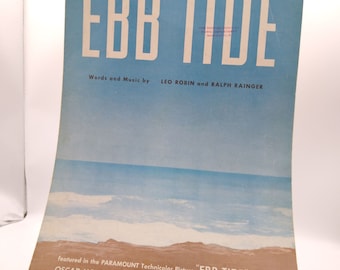 Vintage Sheet Music, Ebb Tide by Leo Robin and Ralph Rainger, Popular Melodies 1937 Paramount Oscar Homolka Frances Farmer Ray Milland