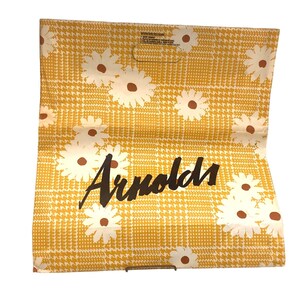 Arnold's Dept Store Bolsa de compras, patrón de margaritas amarillas y cuadros, bolsa de papel grande para ropa con asas reforzadas de cartón, paquete imperial