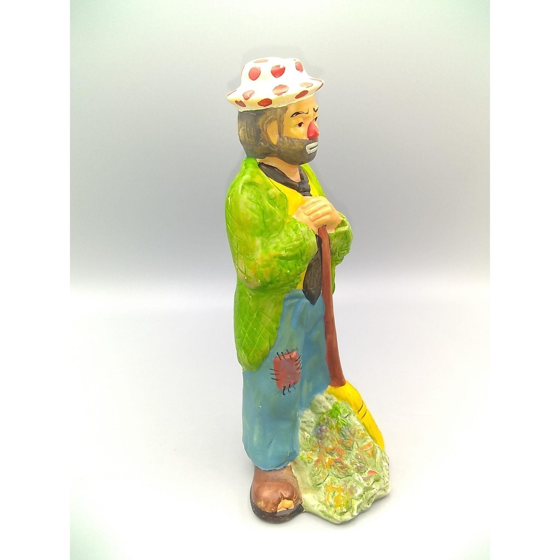 Vintage Emmett Kelly Clown Figurine Sweep Broom Sweeping Etsy