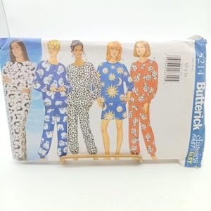Butterick Classics Fast & Easy Vintage Sewing Pattern 5214 Nightshirt Pajama Sizes XS-S-M 1997