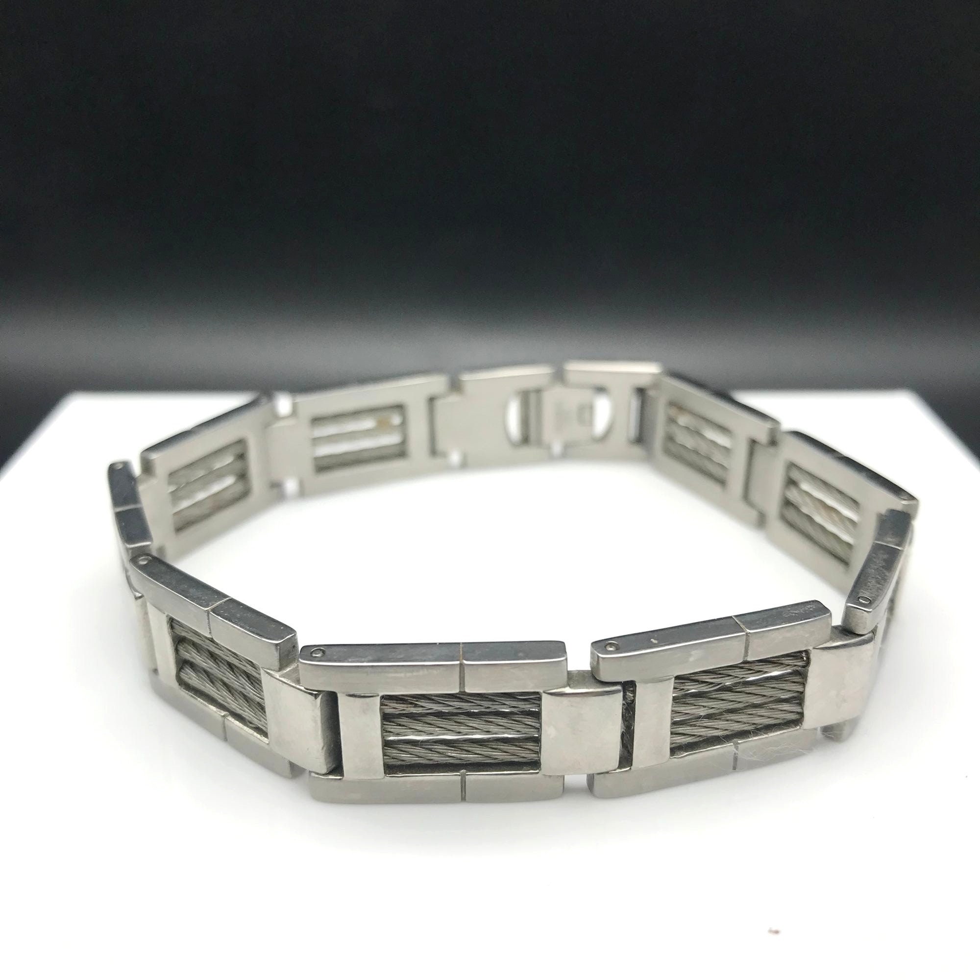 Stauer Cable and Stainless Steel Vintage Mens Bracelet Etsy