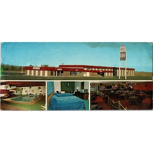 Vintage 1960s Panhandle Inn Cottage Oversized Postkarte Big Springs Nebraska