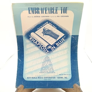 1944 Sheet Music Embraceable You By George Gershwin Ira Gershwin Rhapsody In Blue Warner Bros Vintage