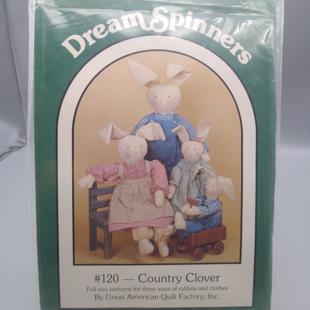 UNCUT Vintage Sewing Patterns, Dream Spinner Country Clover 120 Rabbits