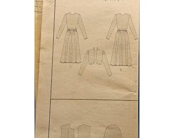 Vintage Butterick 4989 Sewing Pattern Dress & Jacket 1980s Misses Sizes 18-22