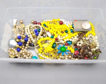 1 lb. Crafting Jewelry Lot, Parts, Harvest, Repurpose, Recycle, Craft, Great Gift for Crafters!
