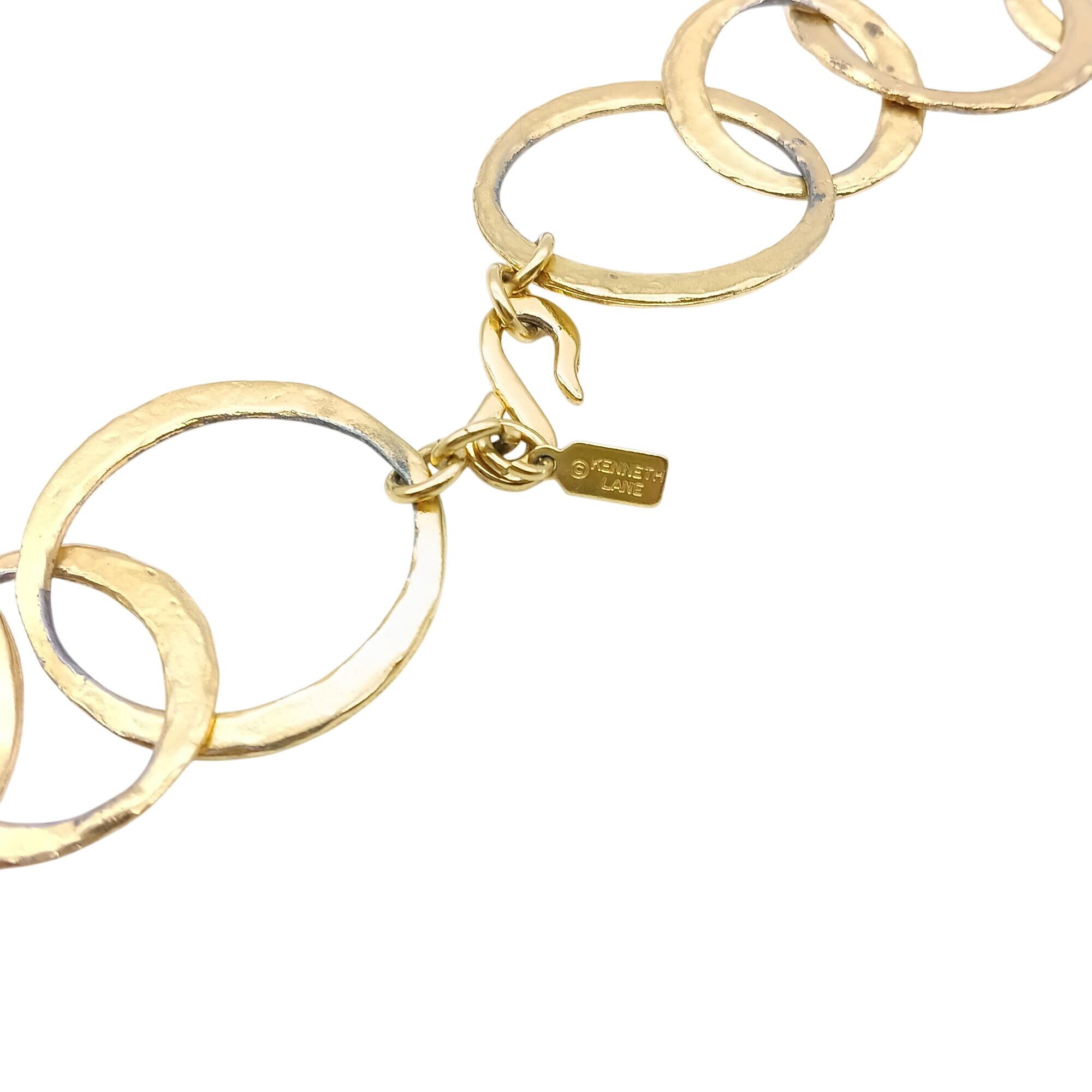 Vintage KJL Circle Link Chain Belt or Necklace with Gold Tone Hook Clasp, Chic Vintage KJL Circle Link Chain Belt or Necklace With Gold  main image 2