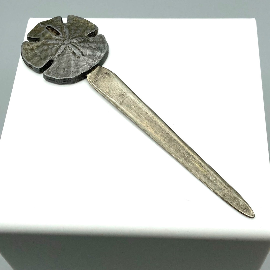 Metzke Sand Dollar Letter Opener Vintage Pewter Collectible Etsy