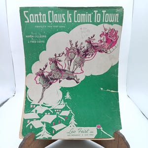 Santa Claus Is Comin To Town Vintage 1934 bladmuziek van Haven Gillespie & J. Fred Coots Feist Inc.
