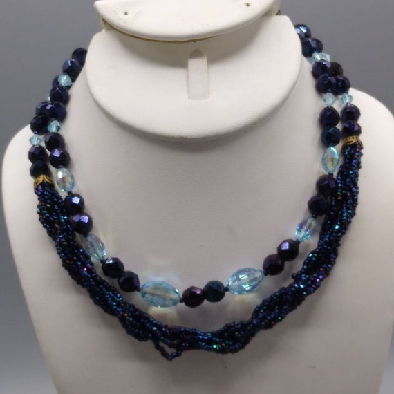 Mid Century Jonne Beaded Double Strand Necklace, … - image 1