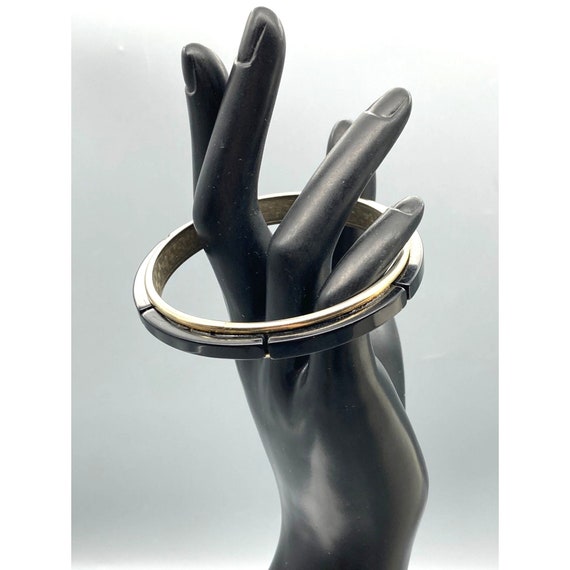 Vintage Bangle with Segmented Lucite Blocks on Go… - image 3
