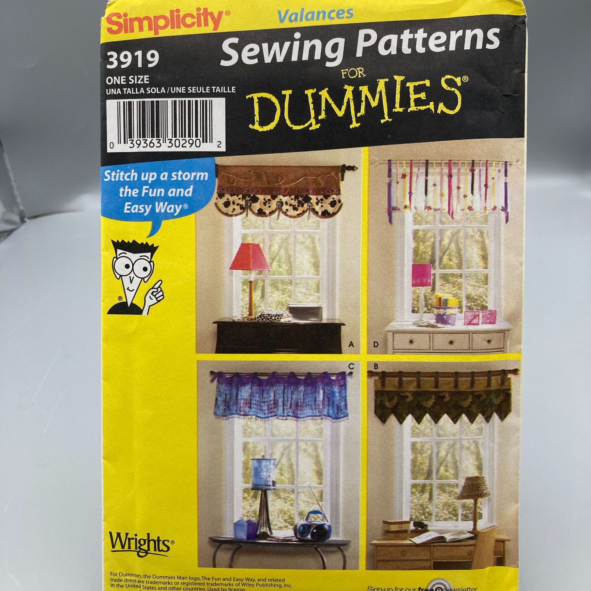 Simplicity Sewing for Dummies 3919 Valances 