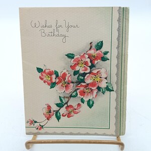 Vintage 1940er Jahre Blumen Karte zum Geburtstag