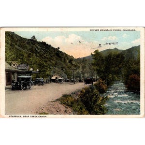 Carte postale vintage 1924 Denver Mountain Parks Bear Creek Canyon