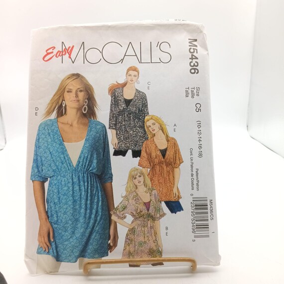Mccalls M5436 Womens Sewing Pattern Kimono Cardigans Tops Sz C5