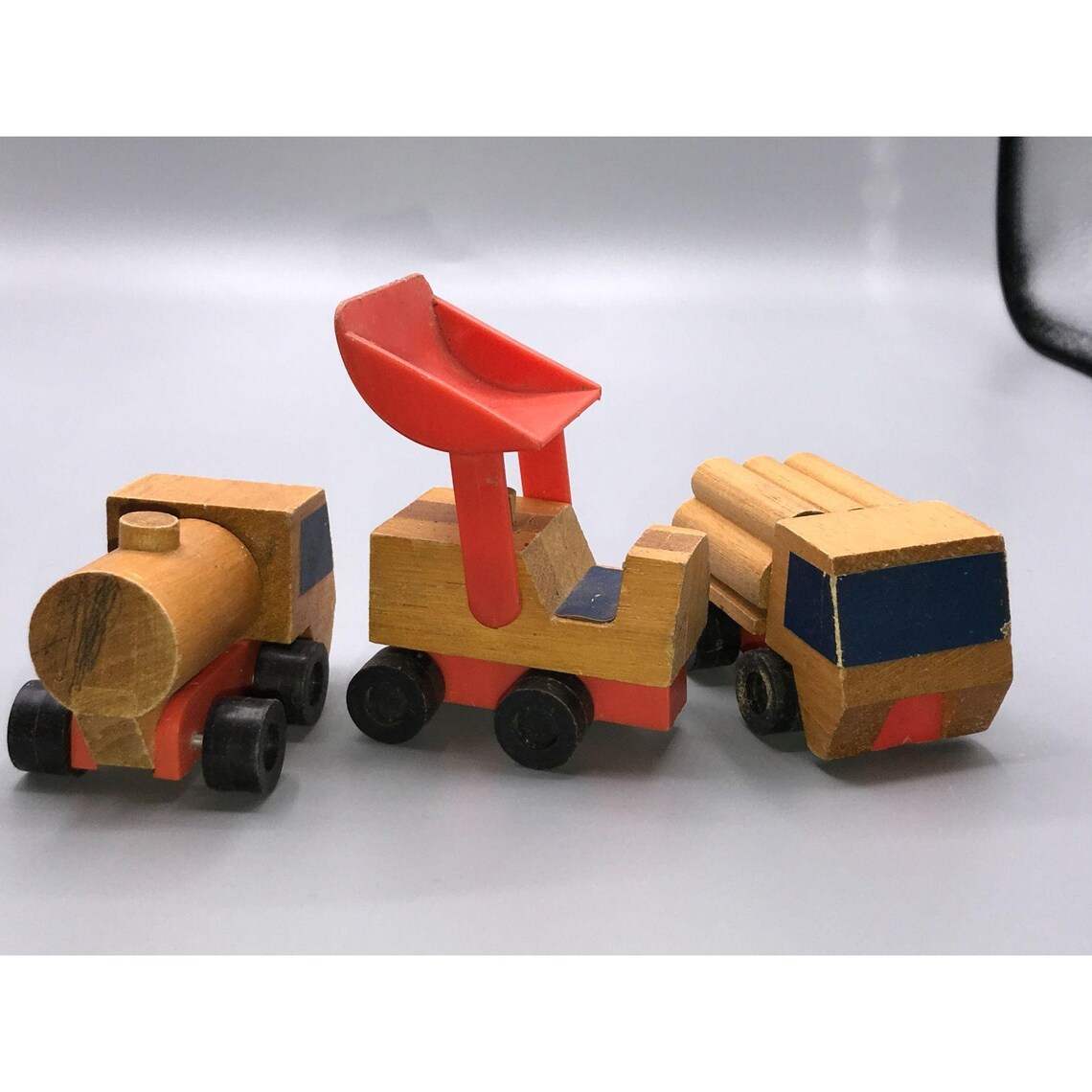 Vintage Mattel Wooden Putt Putt Toys Bulldozer Tanker Etsy