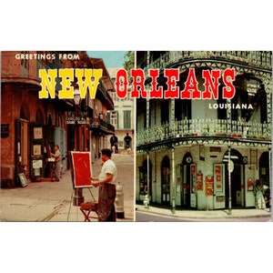 Vintage New Orleans Postkarte ""Greetings from New Orleans" Louisiana."