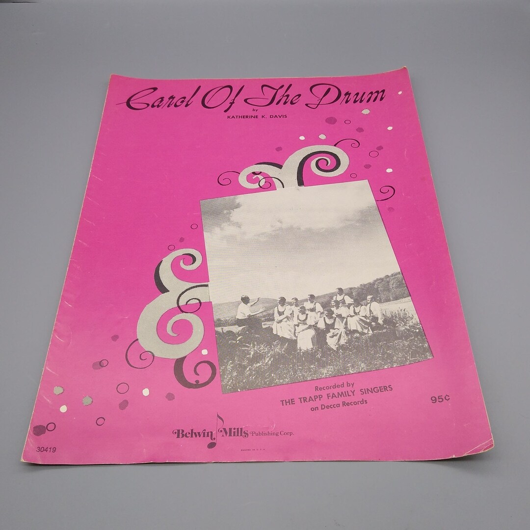 Vintage Sheet Music Carol of the Drum Belwin Mills 1959 With Etsy