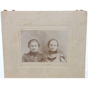 アンティークのカルテ・ビスタ・シスターズ写真（1900年代初頭頃）、段ボール枠入り履歴書、JAロールズ、ダベンポート（ネブラスカ州）