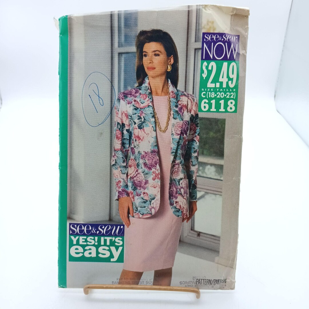 Vintage Butterick See and Sew Sewing Pattern 6118 Misses Jacket & Dress ...